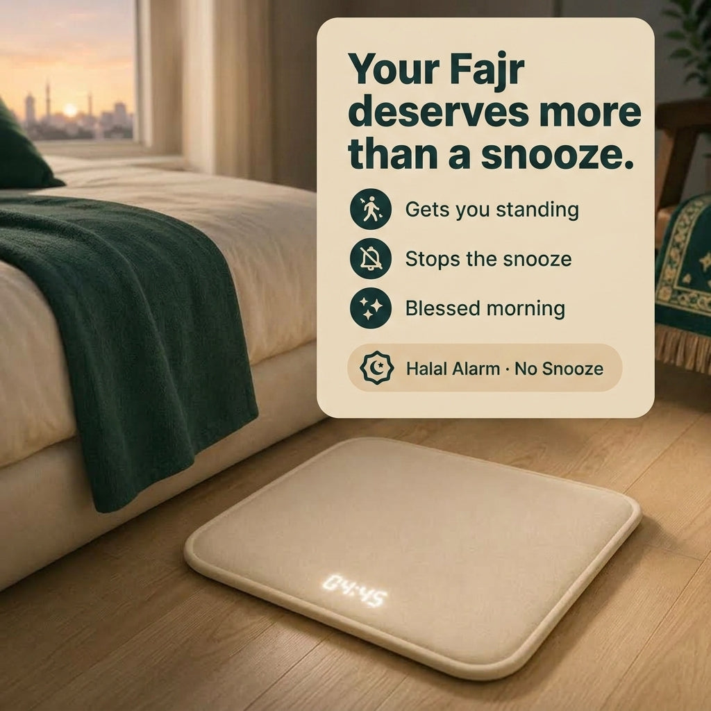 Rise Mat glowing alarm display on the bedroom floor at 5:42am